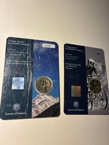 Andorra. 2 Euro 2017/2024 Pireneus + Bike (2 monete)