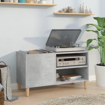 vidaXL Platenkast 84,5x38x48 cm bewerkt hout betongrijs, Verzenden, Nieuw