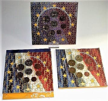 3 x 3,88 Euro,munten set 1 Cent-2 Euro 1999 + 2000 + 2001..., Postzegels en Munten, Munten | Europa | Euromunten, Verzenden, België