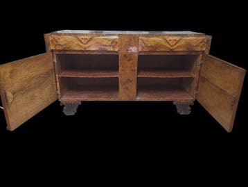 Credenza - Wortelnotenhout - Credenza Art Deco
