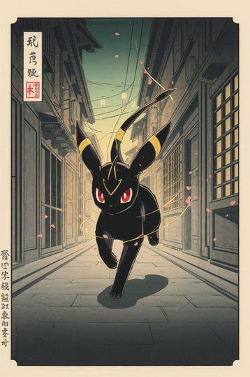 Sato Hageshi - Midnight Runner – Umbreon Pokemon - Pop Art -, Nieuw