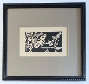 Corneille (1922-2010) - Linogravure Cobra La belle dune