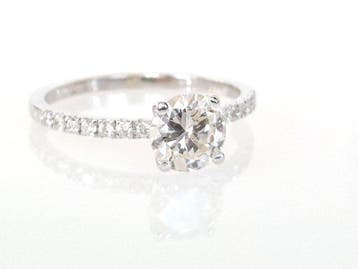 Bague de fiançailles - 14 carats Or blanc - 0.94ct. tw.