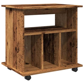 vidaXL Rolkast 60x45x60 cm bewerkt hout oud houtkleurig, Huis en Inrichting, Verzenden, Nieuw