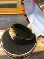 montre-bracelet - Art déco Cuir, Or - 1920-1930