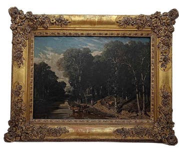 Étienne Sabatier (1810-1870) - Scène pastorale – Bœufs