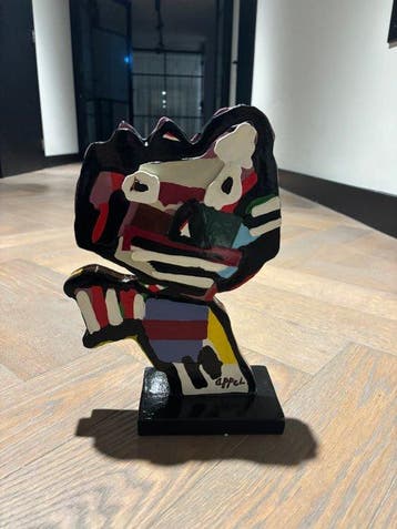 Karel Appel (1921-2006) - Sculpture, Face - 30 cm - Faïence