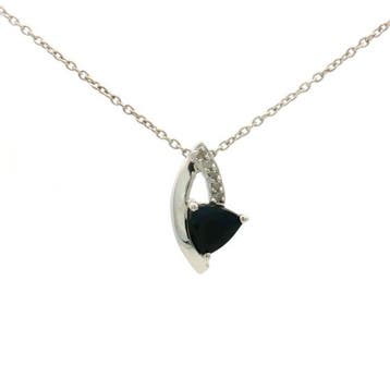 Zonder minimumprijs - Hanger Zilver - 0.80ct. tw. Saffier -, Handtassen en Accessoires, Antieke sieraden