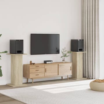 vidaXL Speakerstandaards 2 st 30x30x80 cm bewerkt hout, Verzenden