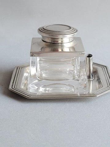 Silviano Bardini - Inktpot (2) - Zilver, Kristal