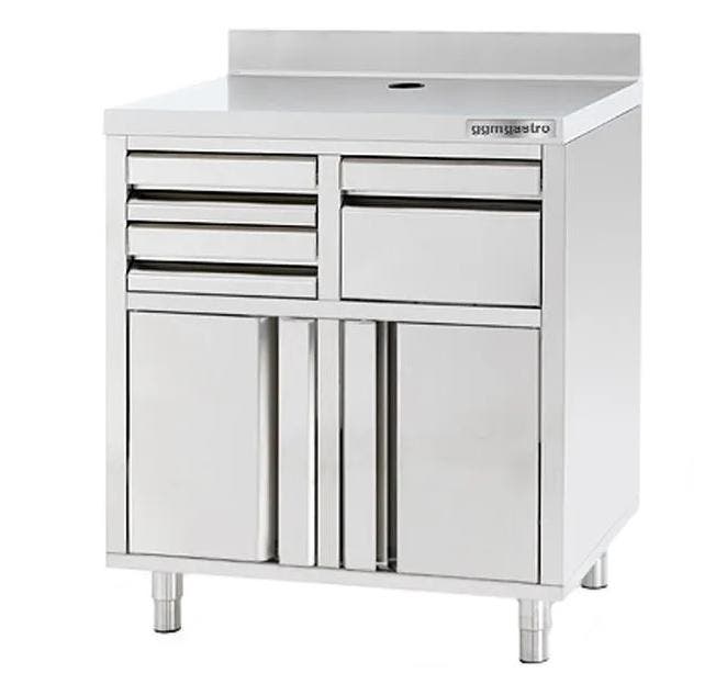 RVS Werkkast voor koffiemachine met 2 laden, 1 klopper en 2, Articles professionnels, Horeca | Équipement de cuisine