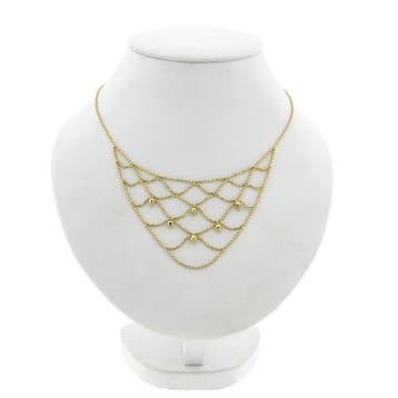Gouden collier met bolletjesschakel; 14 karaat; 40 cm, Handtassen en Accessoires, Ophalen of Verzenden, Gebruikt, Goud, Goud