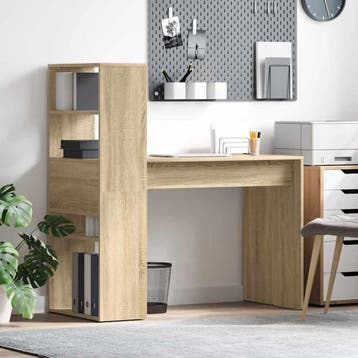 vidaXL Bureau Sonoma Eik Bewerkt hout 113 x 54 x 120 cm, Verzenden, Nieuw