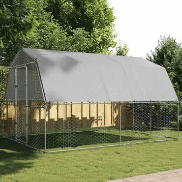 vidaXL Kippenhok met dak en deur gegalvaniseerd staal, Verzenden