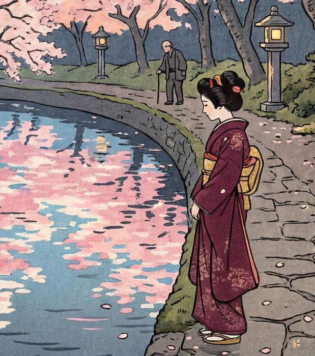 [XL MATTE PAPER] Cherry Blossom on the Philosophers Path, Antiquités & Art, Antiquités | Autres Antiquités