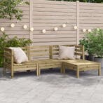 vidaXL Tuinbank 3-zits met voetenbank geïmpregneerd hout, Tuin en Terras, Verzenden, Nieuw