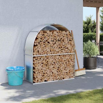 vidaXL Haardhoutopslag 120x45x140 cm gegalvaniseerd staal, Verzenden