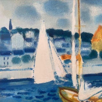 Yves Ganne (1931-2019) - Voiliers de retour au port - marine