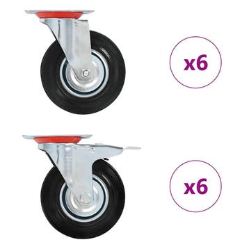 vidaXL 12 st Zwenkwielen 125 mm, Verzenden, Nieuw
