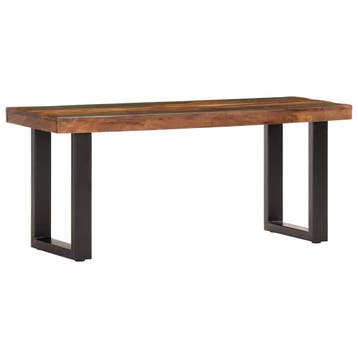 vidaXL Bankje 110 cm massief gerecycled hout en staal, Huis en Inrichting, Verzenden, Nieuw