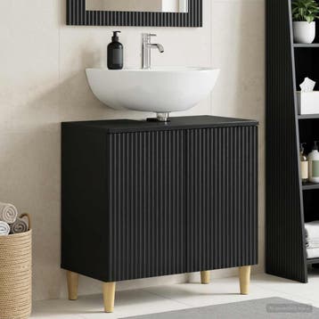 vidaXL Wastafel kabinet voor de badkamer ARNHEM Zwart, Verzenden, Nieuw