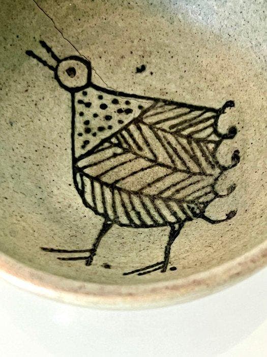 Jacques Blin - Kom - Steengoed - vogel, Antiek en Kunst, Antiek | Glaswerk en Kristal