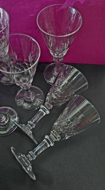 Baccarat - Service à boisson - Écaille épi - cristal taillé