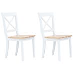 vidaXL Eetkamerstoelen 2 st massief rubberwood naturel en, Verzenden, Nieuw