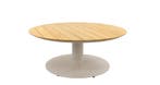 Suns Grado low-dining tuintafel camel sand met teak blad Ø, Nieuw