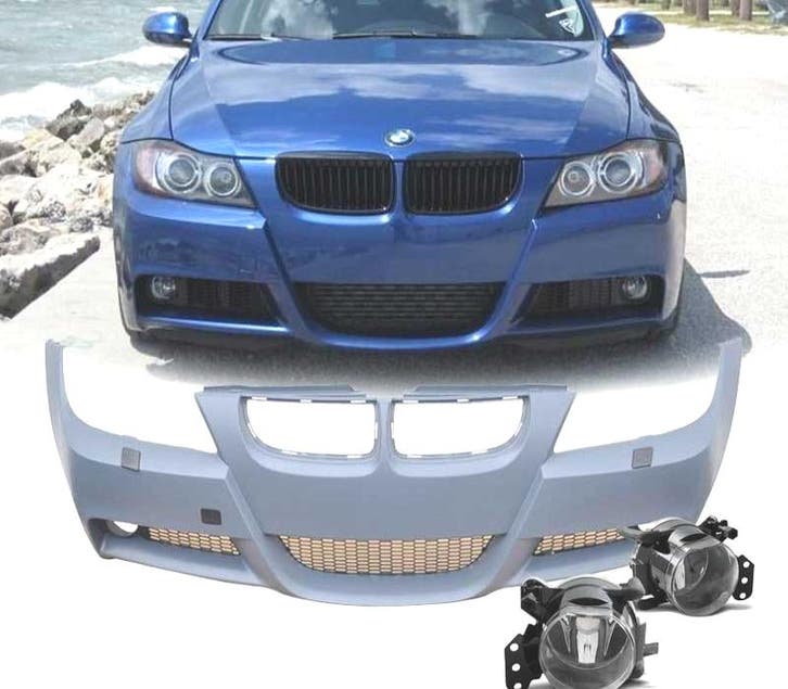 PARE CHOCS FRONTAL BMW E90 E91 05-08 LOOK M + ANTIBROUILLARD, Autos : Pièces & Accessoires, Carrosserie & Tôlerie, Envoi