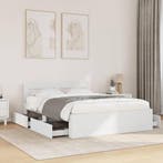 vidaXL Bedframe met hoofdeinde zonder matras 140x190 cm wit, Verzenden, Nieuw