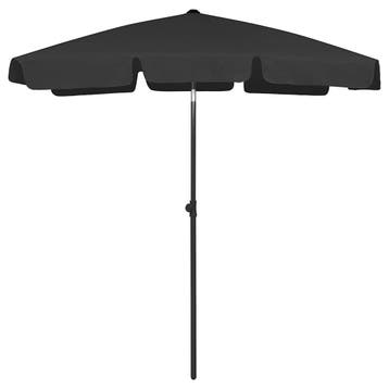 vidaXL Strandparasol 180x120 cm zwart, Tuin en Terras, Verzenden, Nieuw