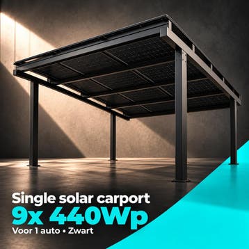 Single Solar Carport Pakket - 1 auto - 9x 440, Doe-het-zelf en Bouw, Ophalen of Verzenden, Nieuw