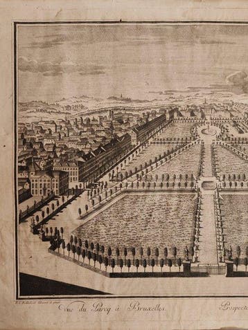 België - Brussel; Ambrogio Orio (1737–1825) - Vue du Parcq à, Livres