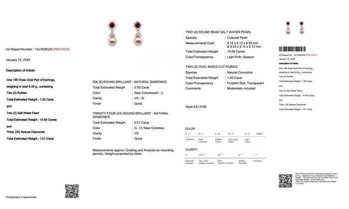 Zonder minimumprijs - Oorbellen - 18 karaat Roségoud -, Handtassen en Accessoires, Oorbellen
