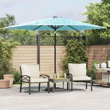 vidaXL Parasol met stalen paal 288x288x225 cm blauw, Verzenden, Nieuw