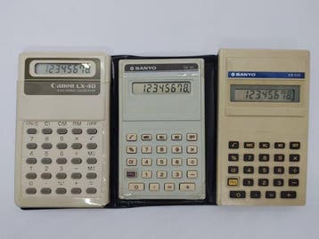 Canon LX-40 - Sanyo CX-110 - Sanyo CX-131 - Rekenmachine -