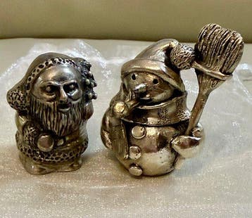 J. Gori - Beeldje - Snowman & Gnome - Florenze (2) - 800, Antiek en Kunst, Antiek | Zilver en Goud