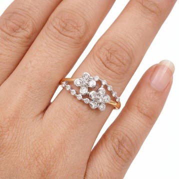 Ring - 14 karaat Geel goud, gerhodineerd - 0.40ct. tw., Nieuw