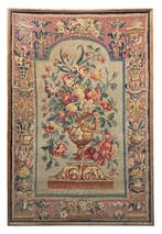 Aubusson - Wandtapijt - 156 cm - 103 cm - Groot Frans boeket