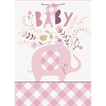 Baby Olifant Geschenktas Roze, Verzenden