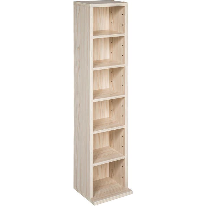 tectake CD mediakast met 6 vakken 90x21x20cm - beuken, Huis en Inrichting, Woonaccessoires | Cd- en Dvd-rekken, Verzenden