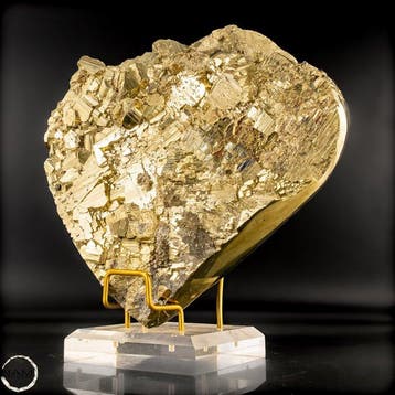 Zeldzame natuurlijke gouden kubus kristalpyriet Hart-