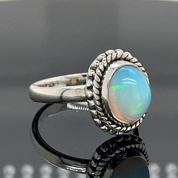 Zilver - Ring - Natuurlijke opaal