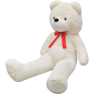 vidaXL Teddybeer XXL 85 cm zacht pluche wit, Verzenden