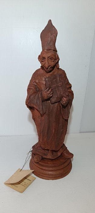 Castellamonte - Angelo Pusterla - sculptuur, Vescovo - 46 cm