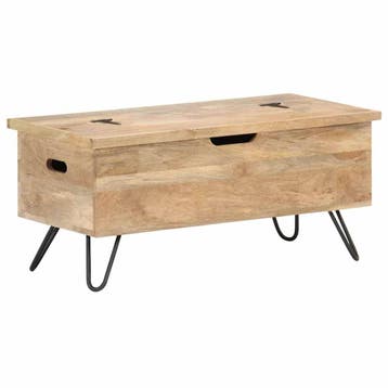 vidaXL Opbergkist 90x40x45 cm massief mangohout, Verzenden, Nieuw