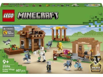 LEGO Minecraft 21596 - Oproeper Dorpsaanval - 11 Figuren uit, Verzenden, Nieuw