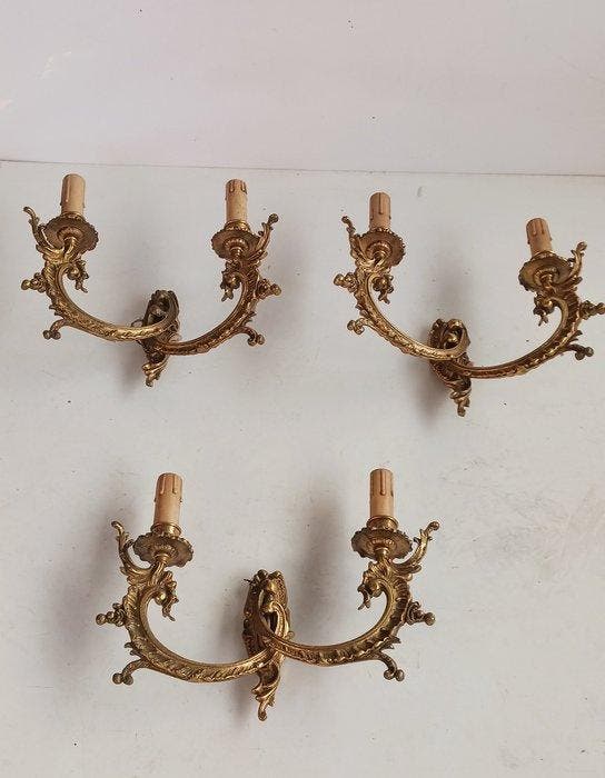 Applique murale (3) - Bronze - Trittico applique en bronze, Antiquités & Art, Curiosités & Brocante