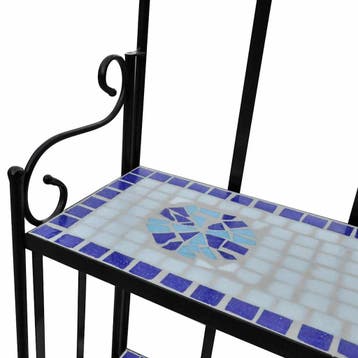 vidaXL Plantenstandaard mozaïekpatroon blauw wit, Tuin en Terras, Verzenden, Nieuw
